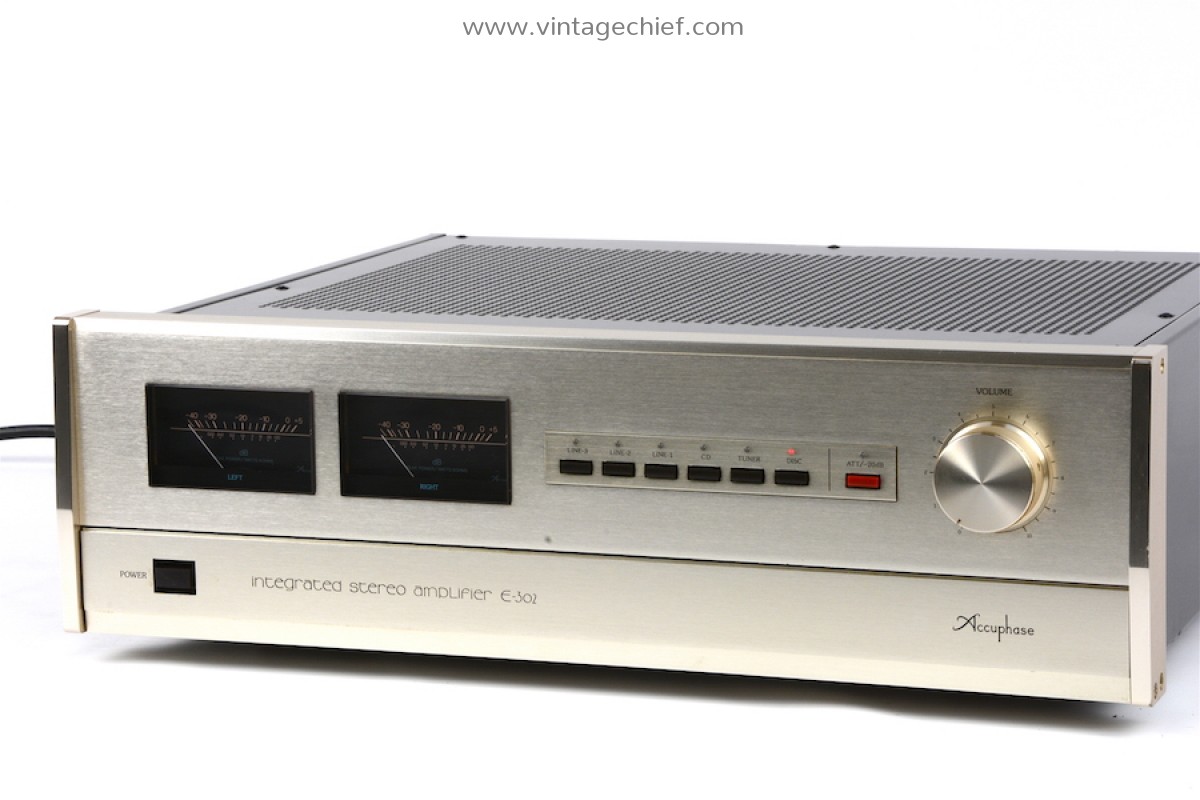 High End Accuphase E 302 Amplifier 2 X 1 Watt Phono Mm Mc Vu Meters Audio Hifi
