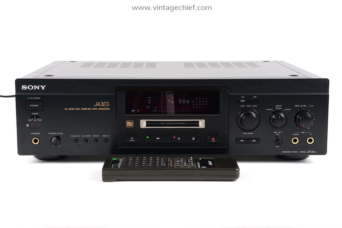 【信頼】 Recorder MiniDisc MDS-JA3ES Sony End High + Control Remote ラジオ・コンポ