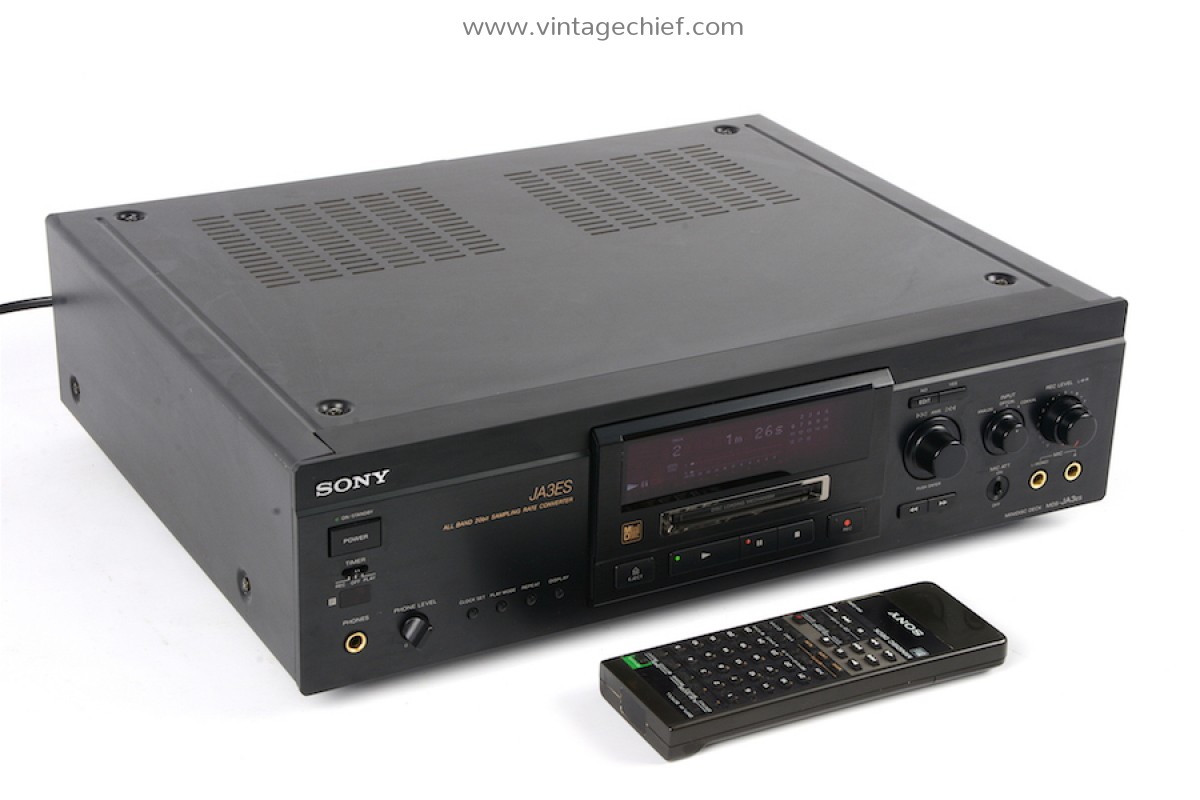 High End Sony MDSJA3ES MiniDisc Recorder + Remote Control Sony ES
