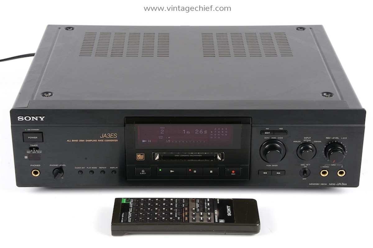High End Sony MDSJA3ES MiniDisc Recorder + Remote Control Sony ES