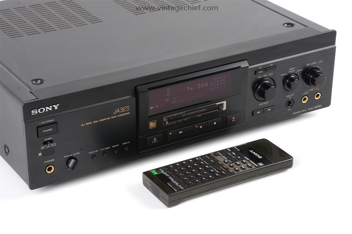 High End Sony MDS-JA3ES MiniDisc Recorder + Remote Control