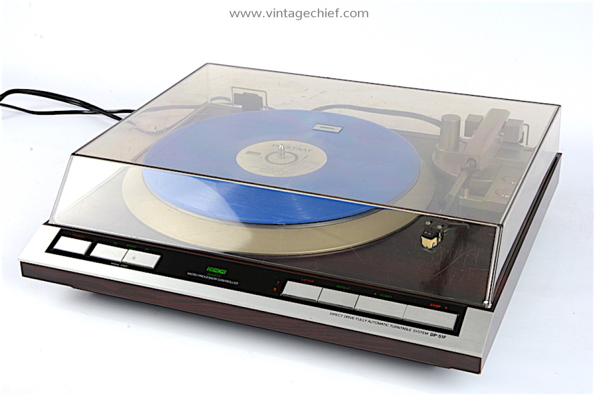 High End Denon DP51F Direct Drive Turntable + Denon DL60 + Dust Cover