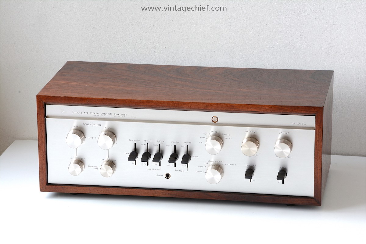 High End Vintage Luxman CL-350 Preamplifier | Wooden Case | Phono