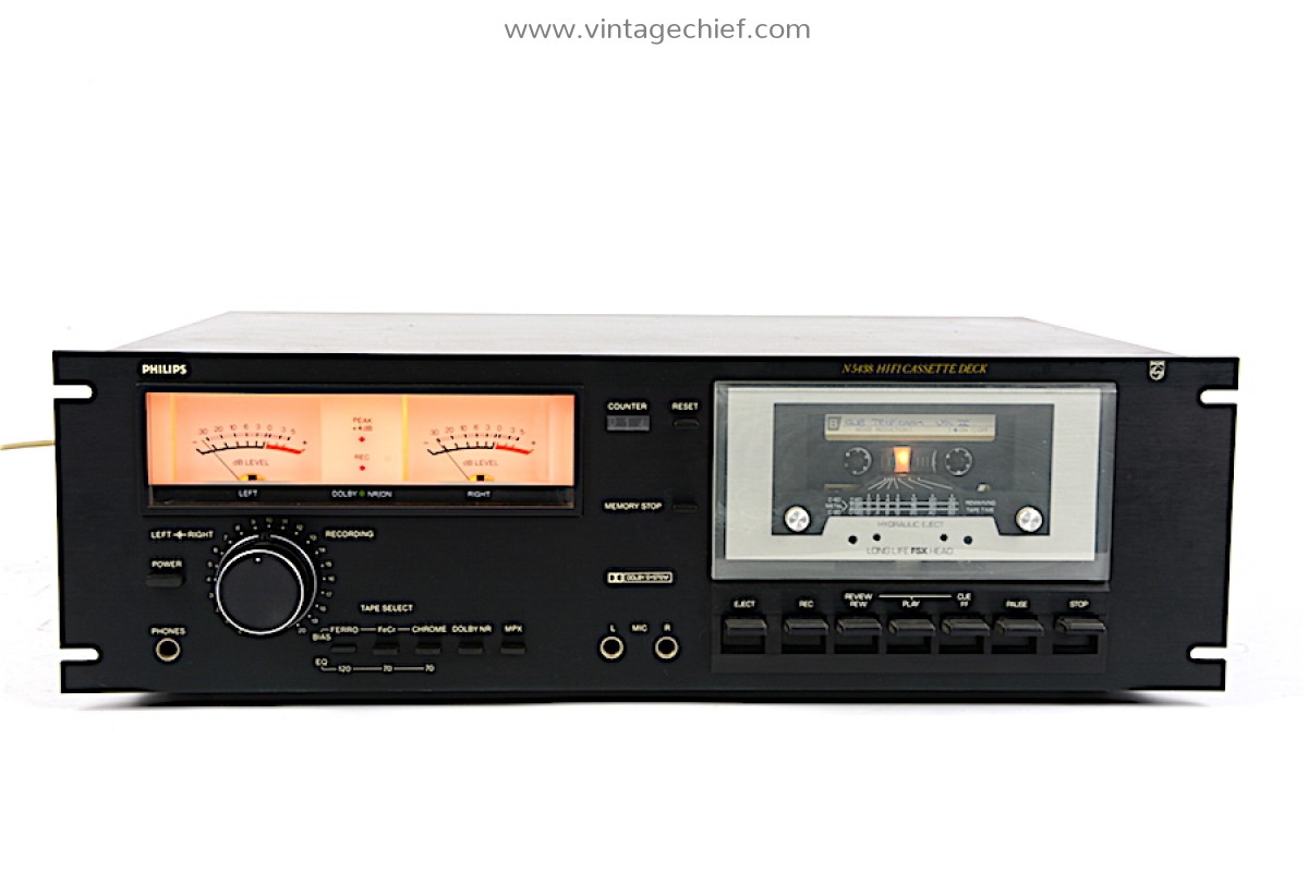 Philips N5438 Cassette Deck VU Meters Vintage