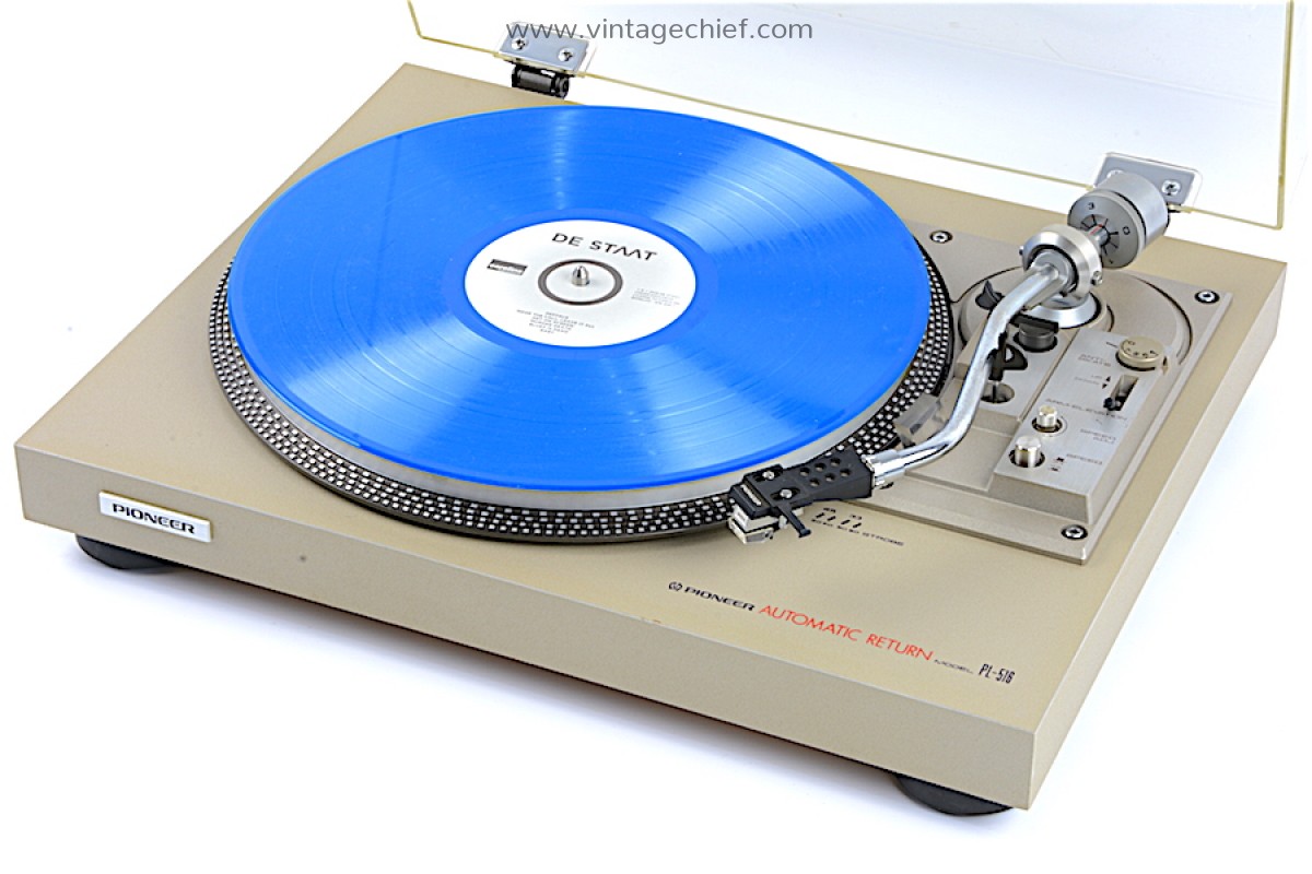 Pioneer PL-516 Turntable + Dust Cover + Philips 412