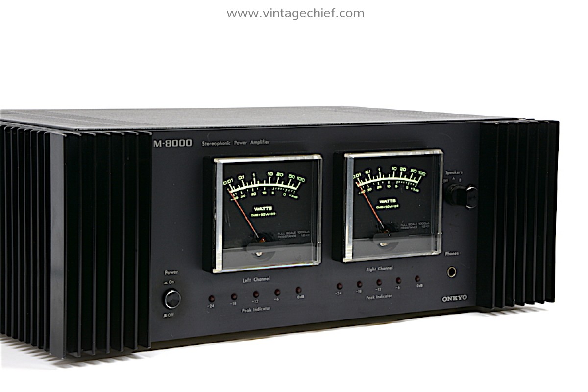 Onkyo M-8000 Power Amplifier | VU Meters | Vintage | Stereo