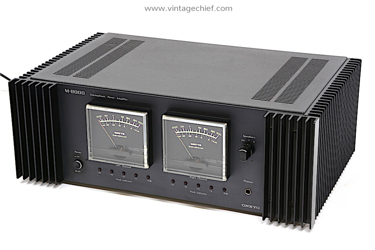 【大注目】 Power M-8000 Onkyo Amplifier Stereo | Vintage | Meters VU | アンプ