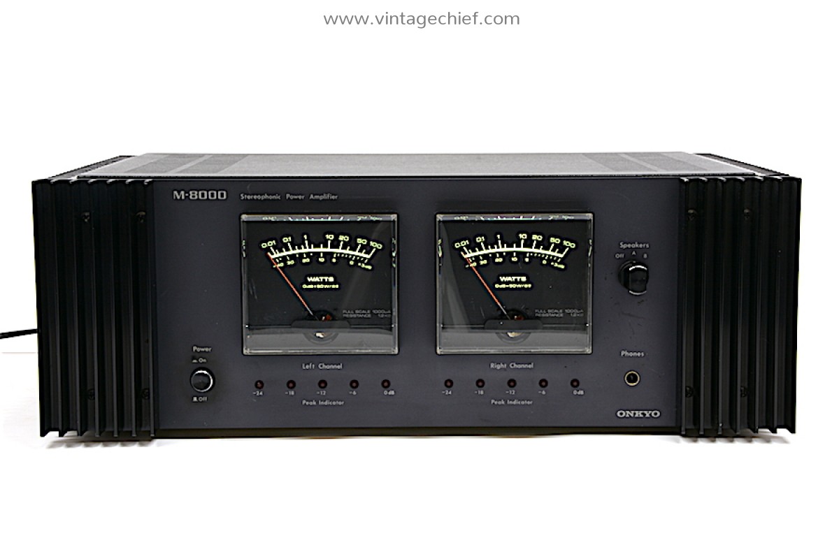 Onkyo M-8000 Power Amplifier | VU Meters | Vintage | Stereo