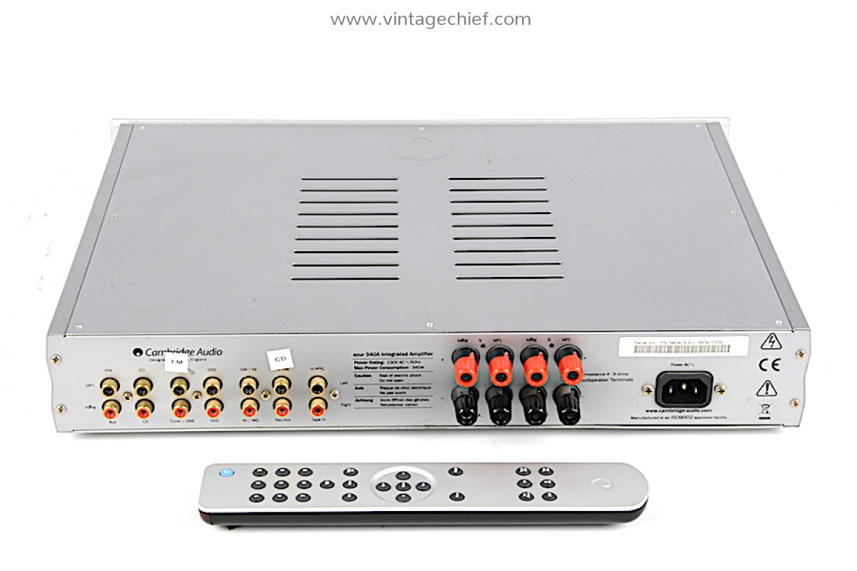 Cambridge Audio Azur 340A Amplifier + Remote Control Stereo Silver