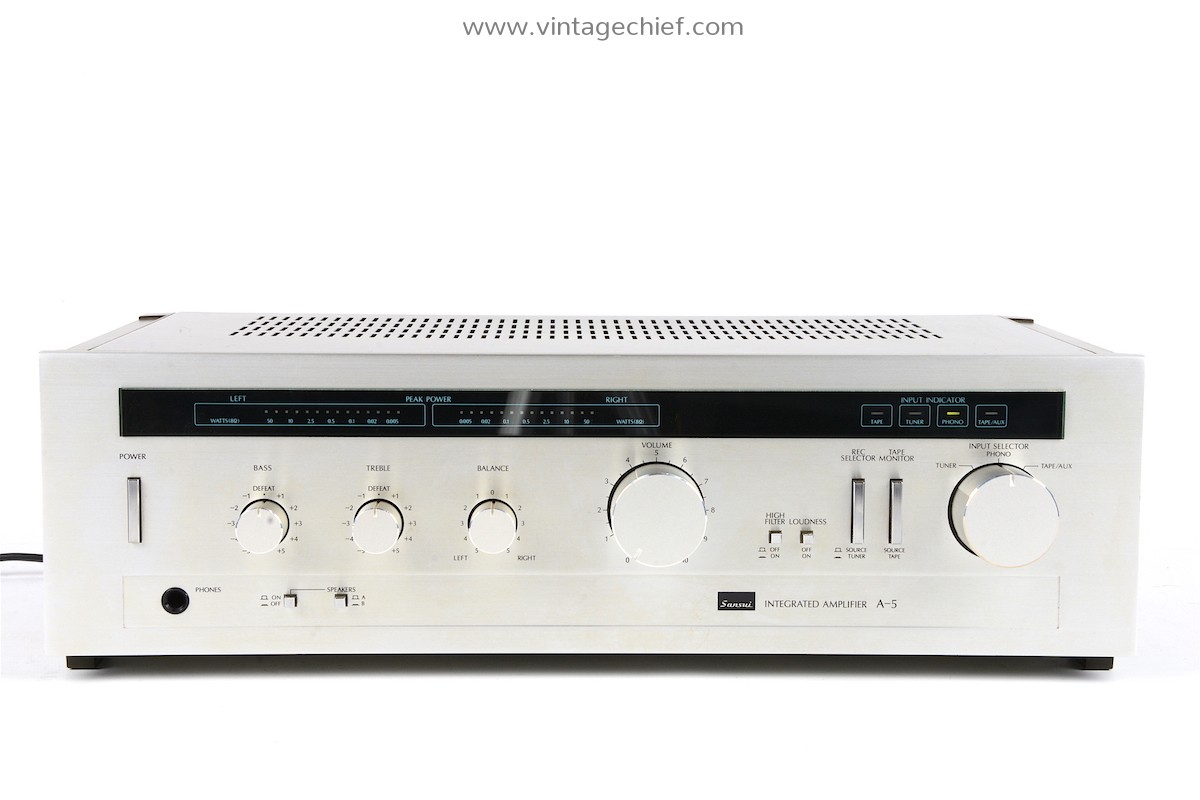 Sansui A-5 Amplifier | Red LED Power Indicators | Phono
