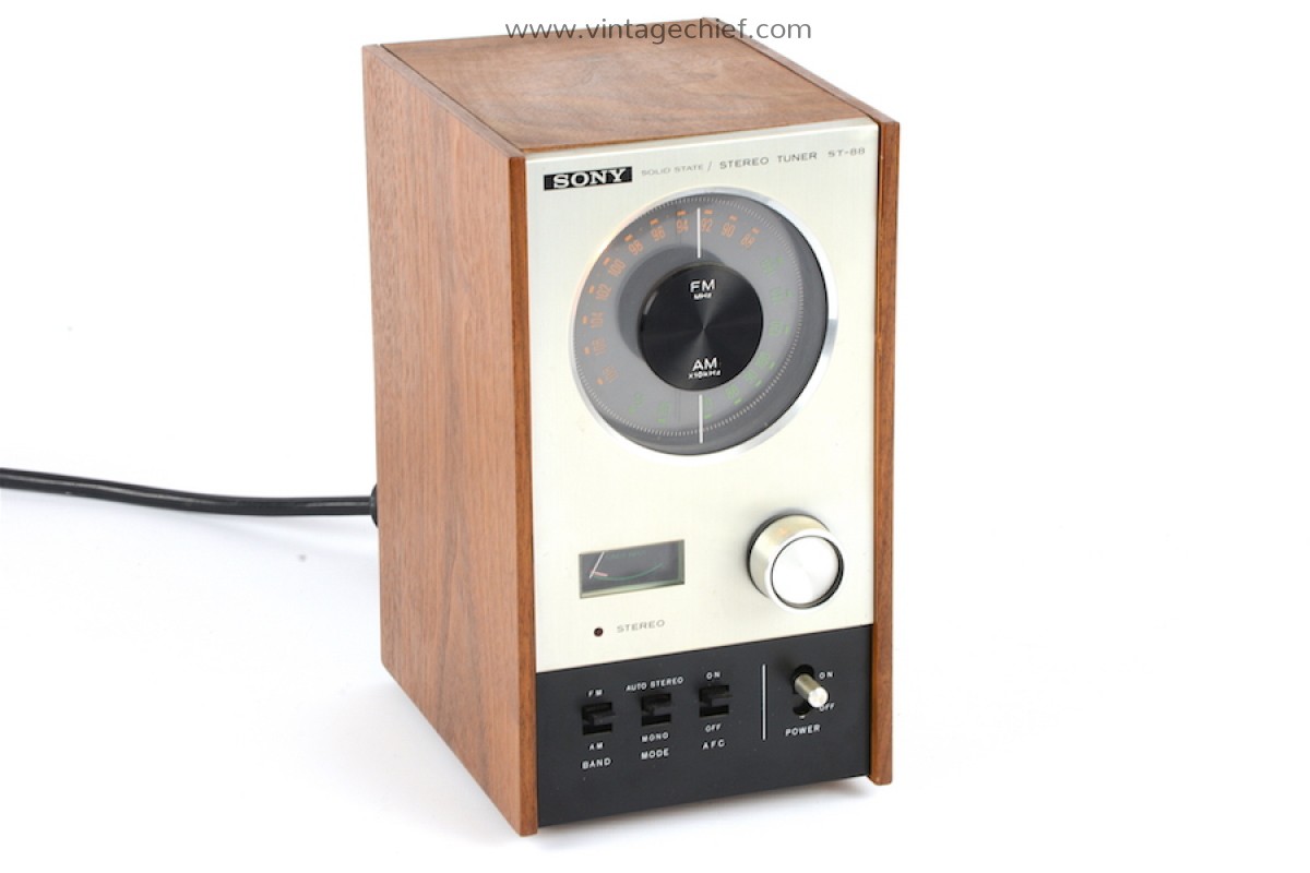 Sony ST-88 FM AM Round Dial Tuner | Wooden Case | Vintage