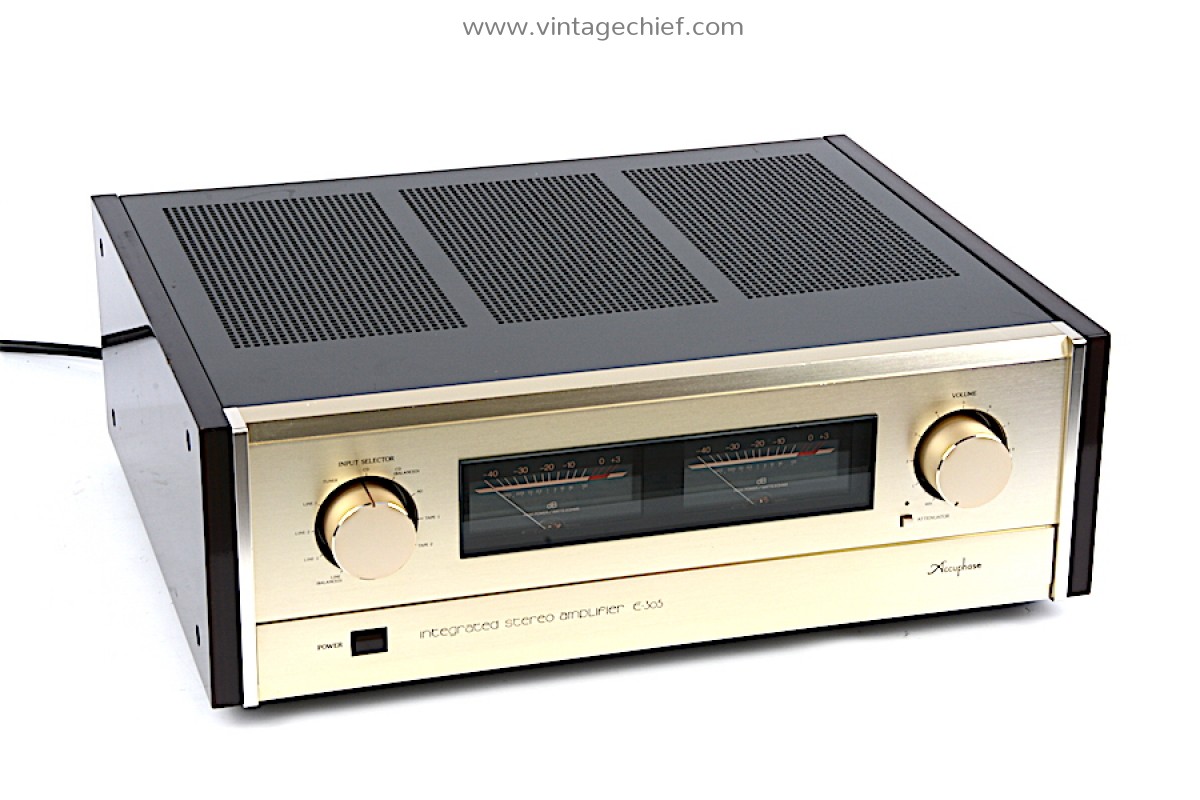 High End Accuphase E 305 Amplifier Manual 2 X 130 Watt Serviced Vu Meters Phono Mm Mc Vintage