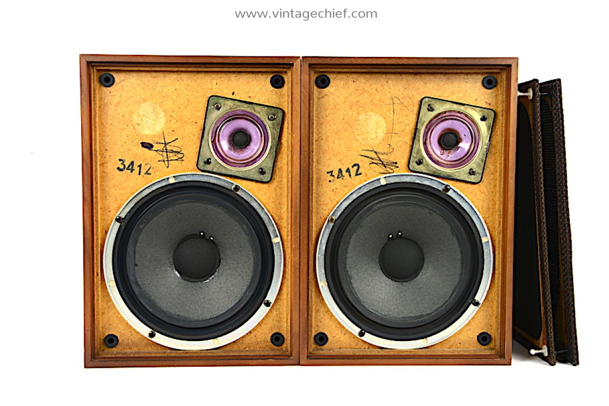 Wharfedale Denton 2 Speakers Wooden Case Vintage Loudspeakers