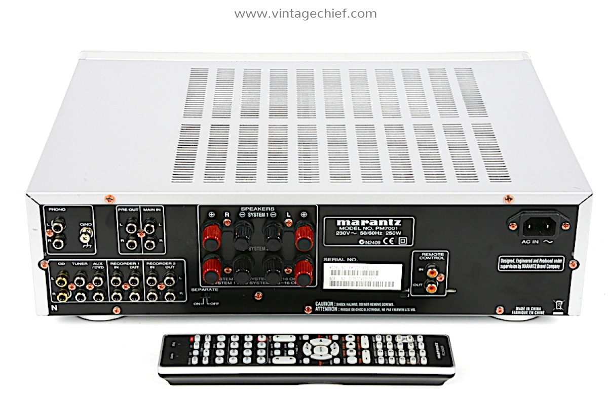 Silver Marantz PM7001 Amplifier + Remote Control | Phono | 2