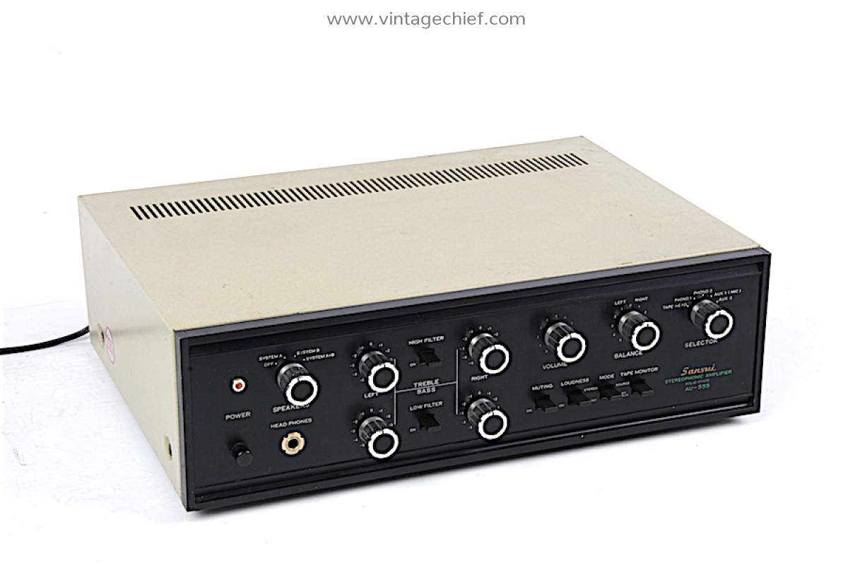 Serviced Vintage Sansui AU-555 Amplifier | Phono | Black