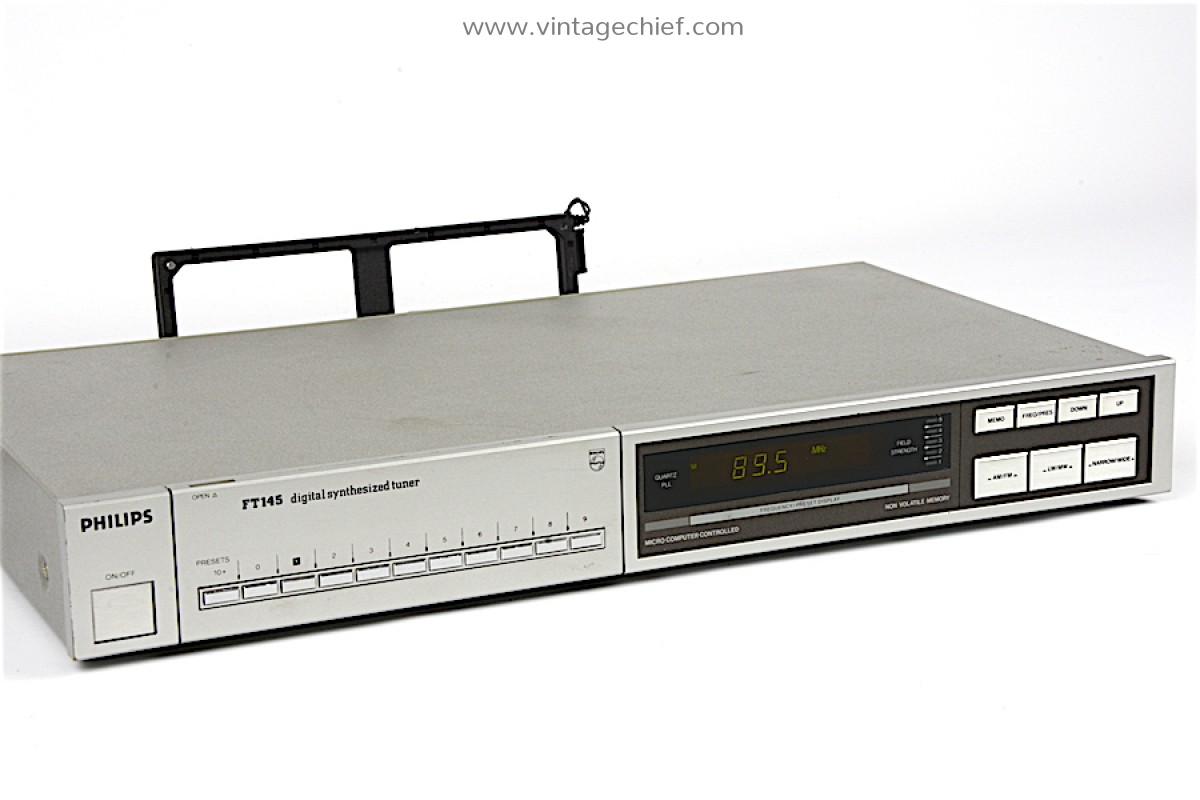 Silver Vintage Philips FT145 FM / AM Tuner