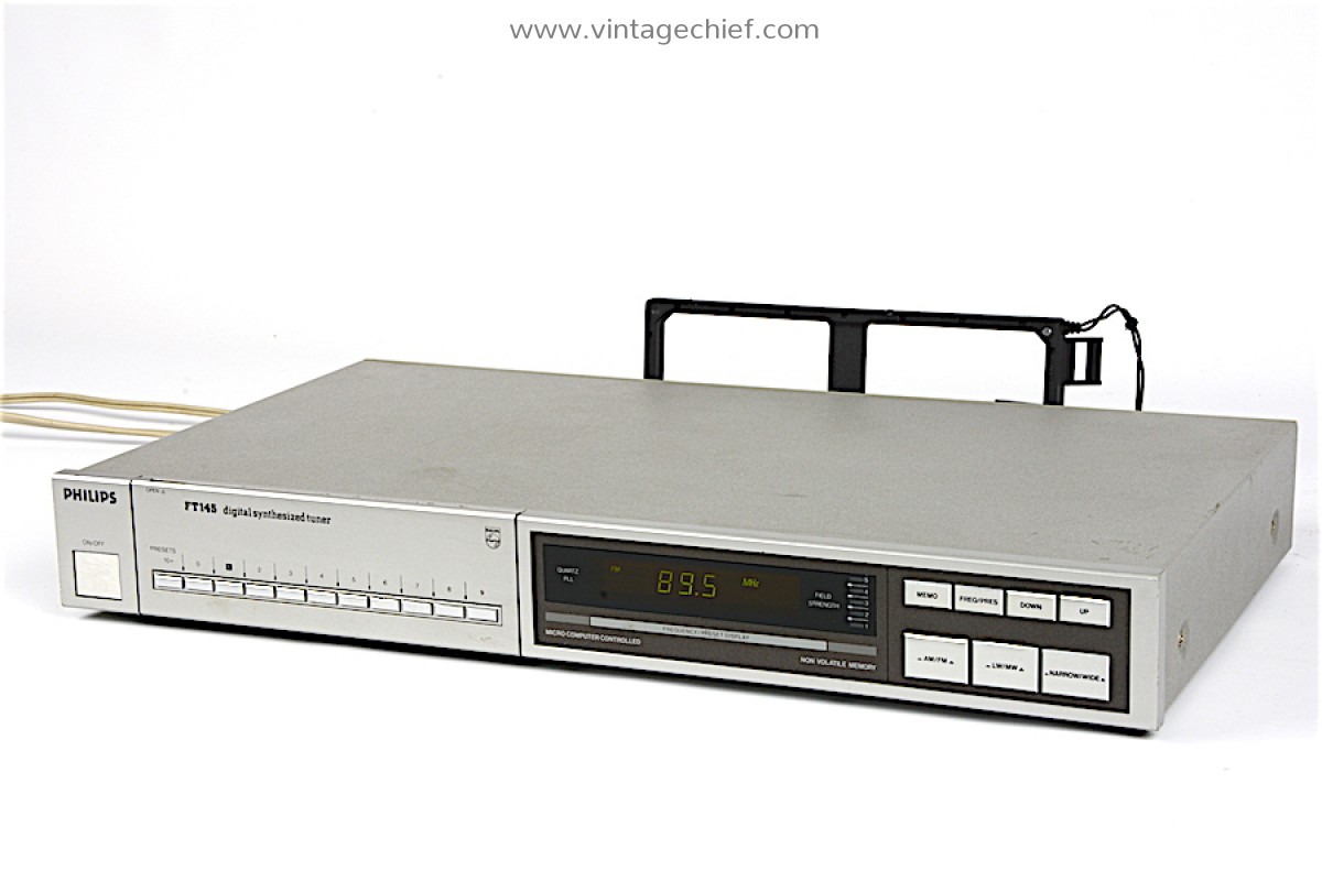 Silver Vintage Philips FT145 FM / AM Tuner