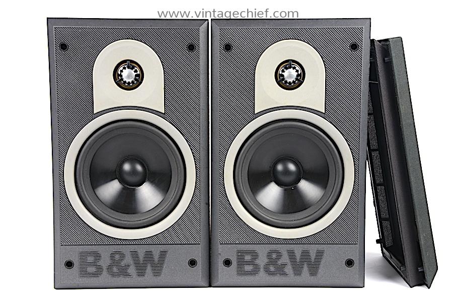 Bowers & Wilkins DM601 S3 Speakers + Speaker Grills | Oak Finish 
