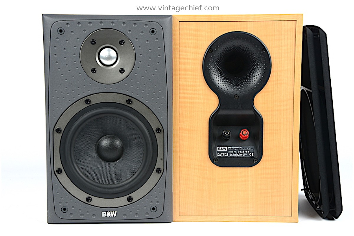 Bowers Wilkins DM303 Speakers with Speaker Grills Maple Color