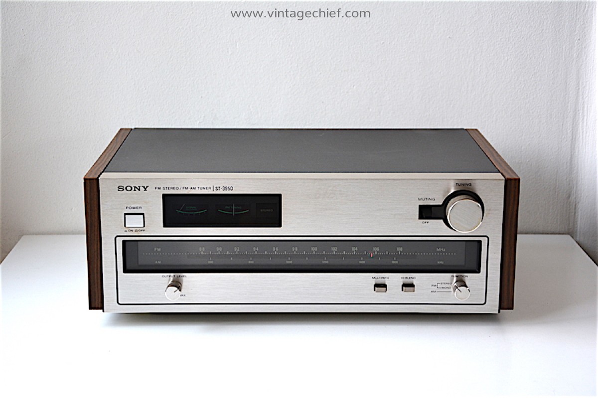 Vintage Sony ST-3950 FM AM Tuner + Wooden Side Panels