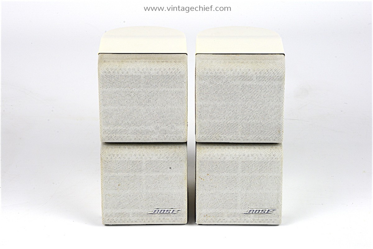 2 White Bose Acoustimass Series II Cube Speakers