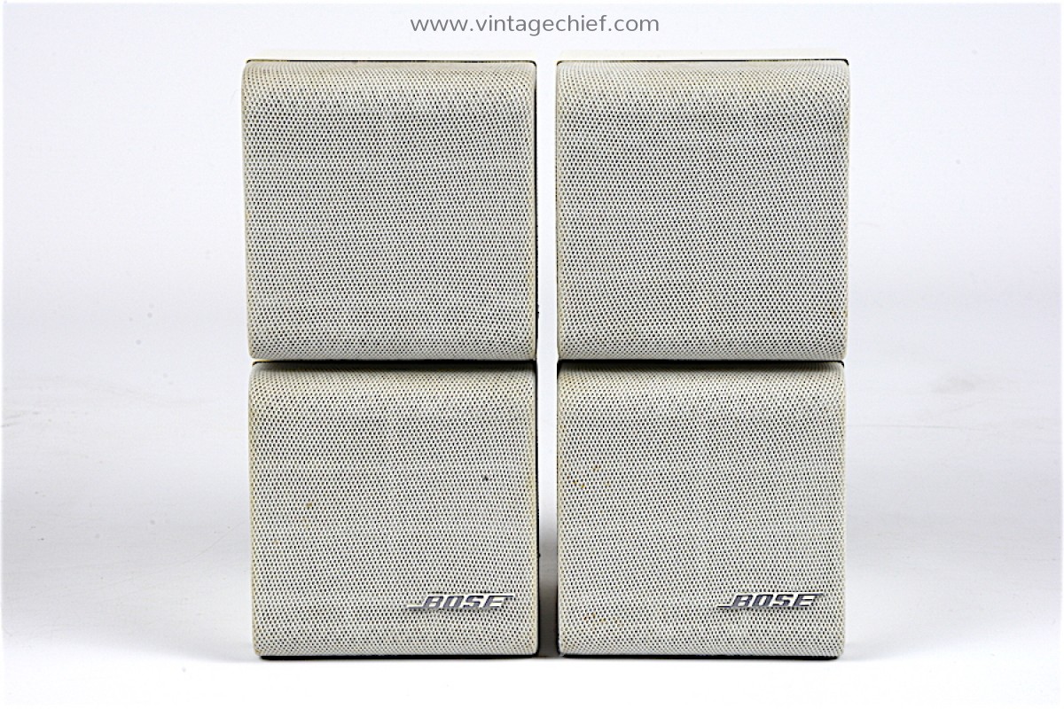 2 White Bose Acoustimass Series II Cube Speakers
