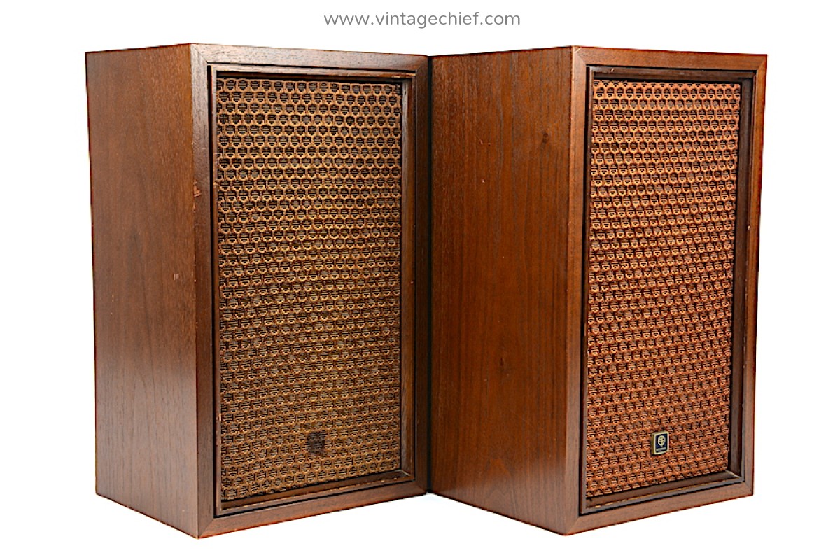 Vintage Kenwood KL220 Speakers Wooden Case Trio Electronics