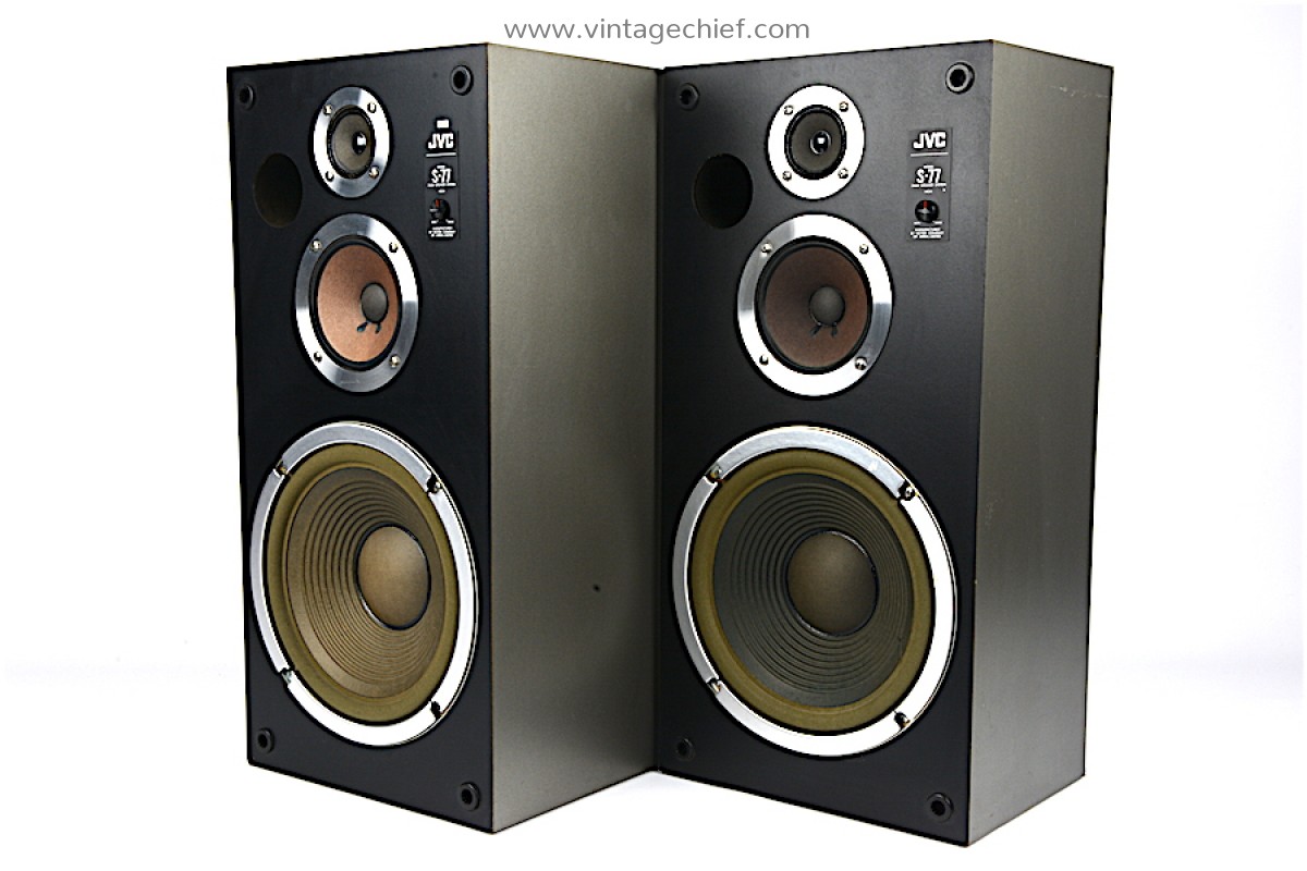 Vintage JVC S77M Speakers + Speaker Grills 3Way JVC S77 Series