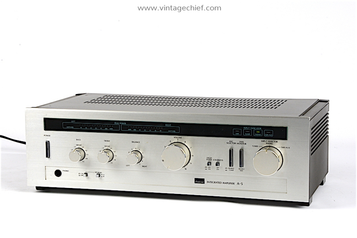 Sansui A-5 Amplifier | Red LED Power Indicators | Phono