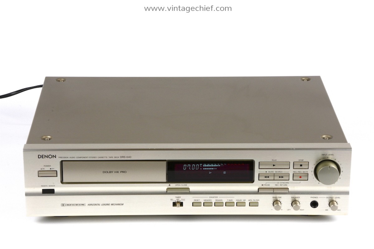 Denon DRS640 Front Loading Cassette Deck Champagne Tape Deck AMS