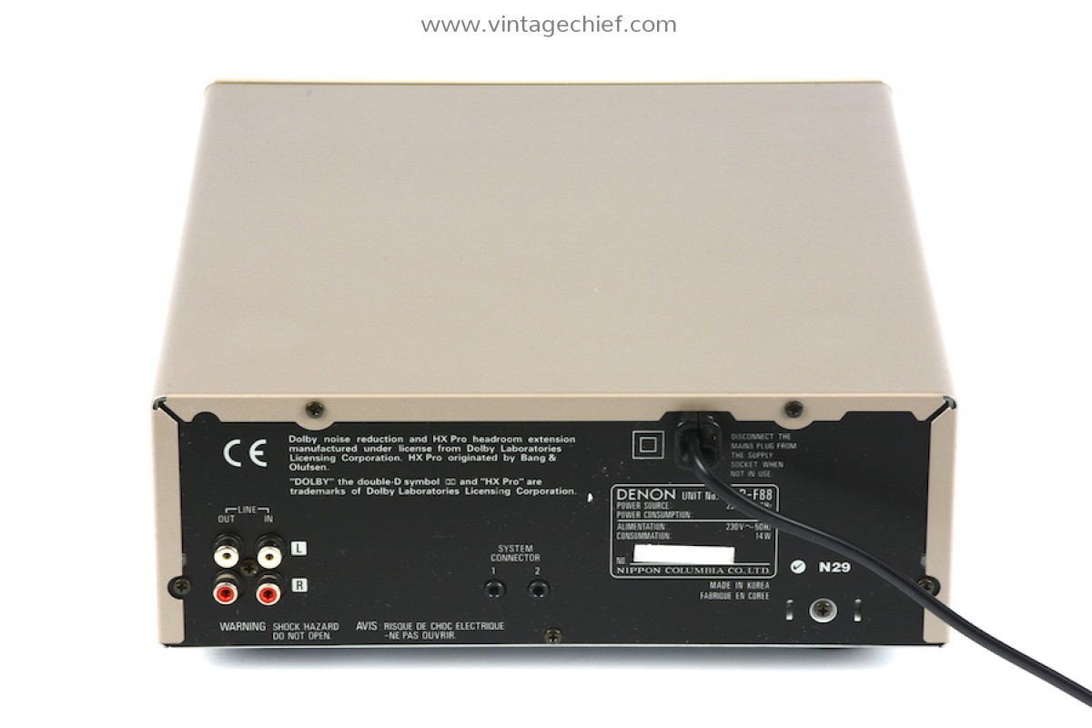 Compact Denon UDR-F88 Cassette Deck | Champagne | Horizontal Loading Tape  Deck