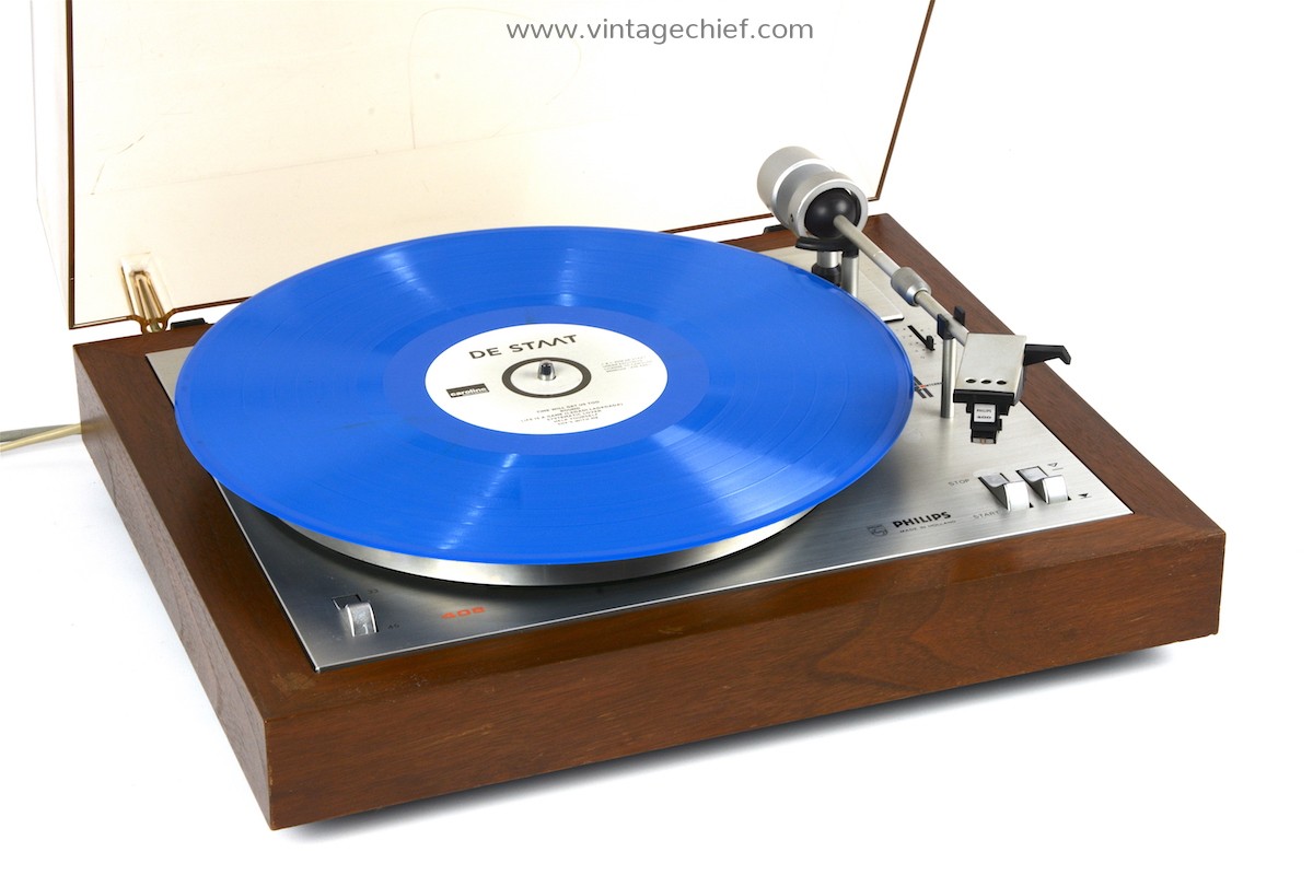 Lunar surface Recently veteran Vintage Philips 408 Turntable | Wooden Plinth | Serviced | GA 408 | 22GH408