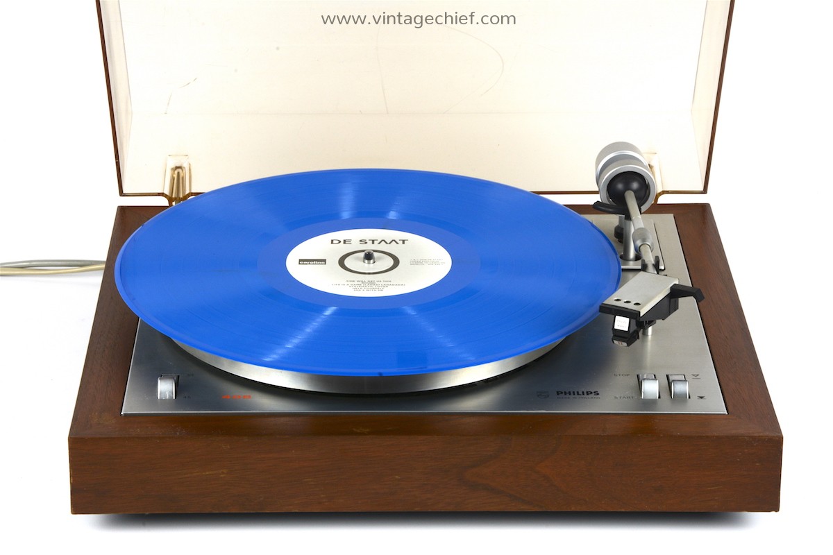 Lunar surface Recently veteran Vintage Philips 408 Turntable | Wooden Plinth | Serviced | GA 408 | 22GH408