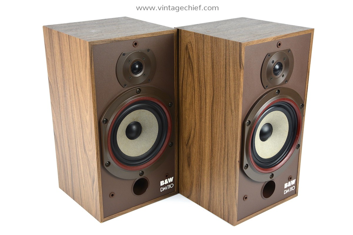 Vintage Bowers & Wilkins DM110 Speakers American Walnut B&W Loudspeakers