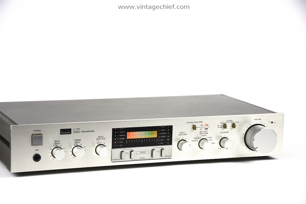 アンプ Sansui C-77 Sansui C-77 Preamplifier | Serviced | Phono MM MC | Silver