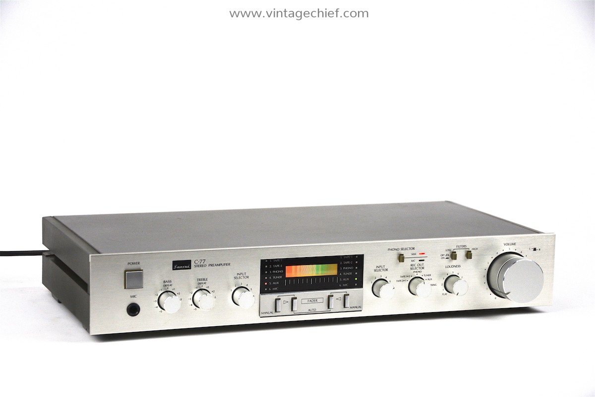 アンプ Sansui C-77 Sansui C-77 Preamplifier | Serviced | Phono MM MC | Silver