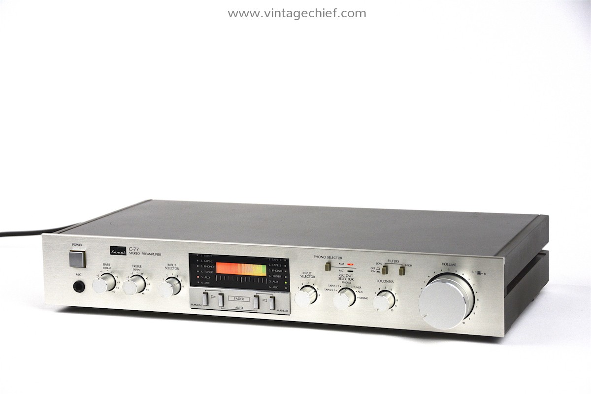 あ*ど様 Sansui C-77 ステレオプリアンプ 本体　メンテナンス済み Sansui C-77 Preamplifier | Serviced | Phono MM MC | Silver