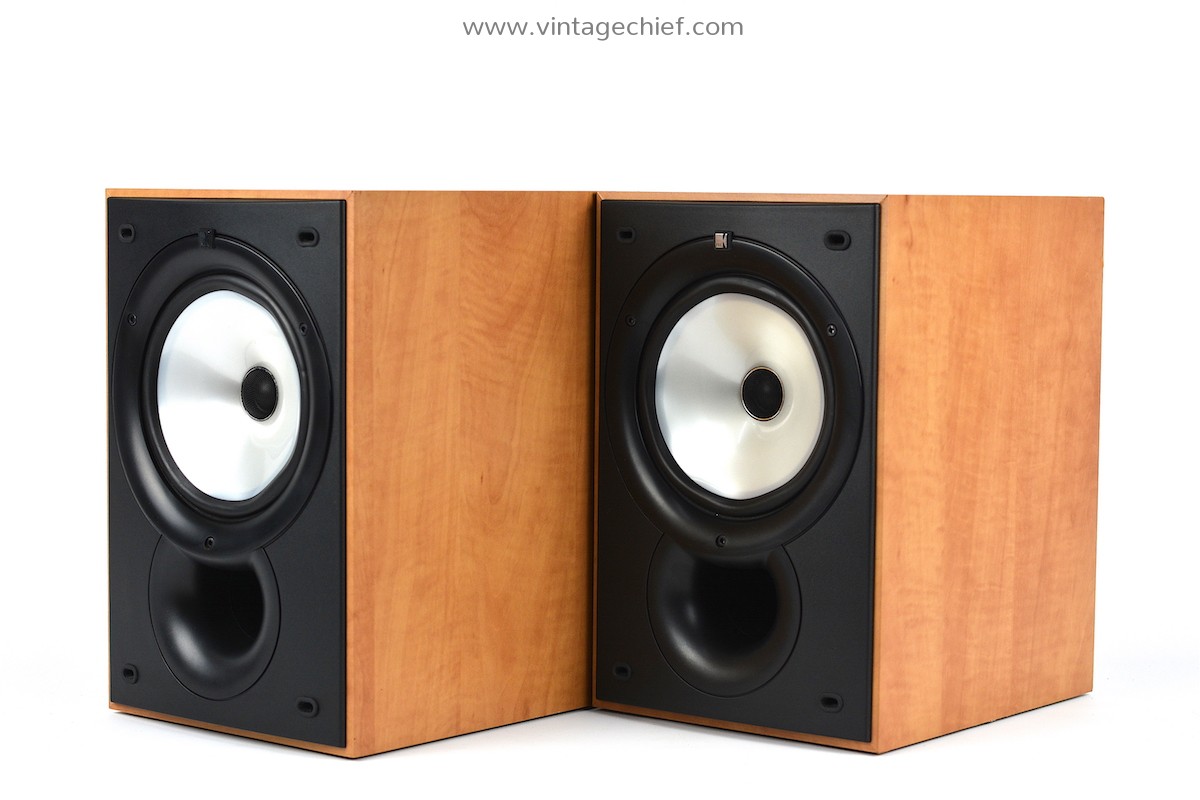 Matched Pair KEF Q15.2 Speakers + Speaker Grills | Cherry