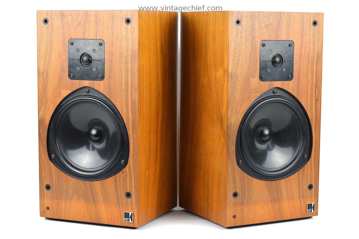 High End KEF Reference 103.2 Speakers | Matched Pair | Teak Finish