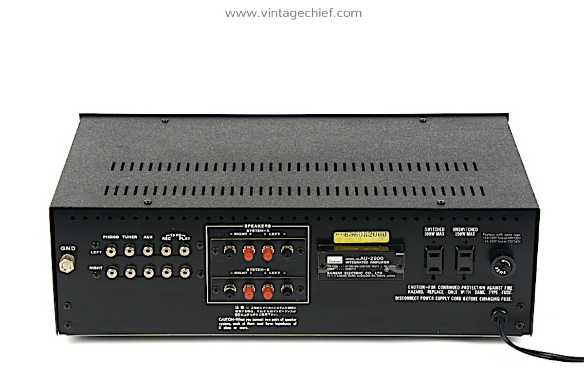 Sansui AU-2900 Amplifier | Phono | Stereo | Black | Sansui