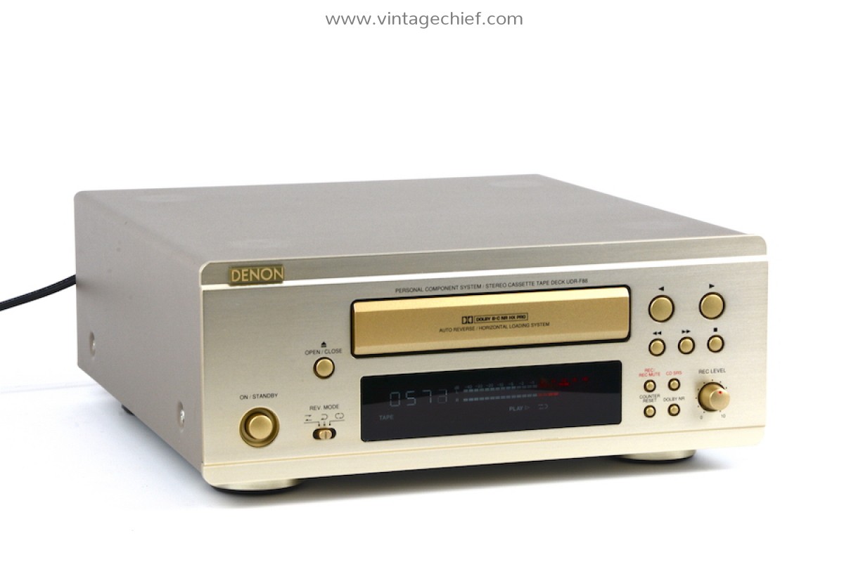 Compact Denon UDR-F88 Cassette Deck | Champagne | Horizontal Loading Tape  Deck