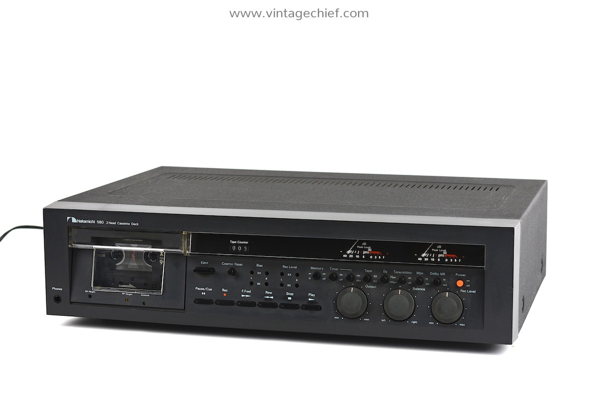 Nakamichi 580 Cassette Deck + Manual Defective For parts or repair