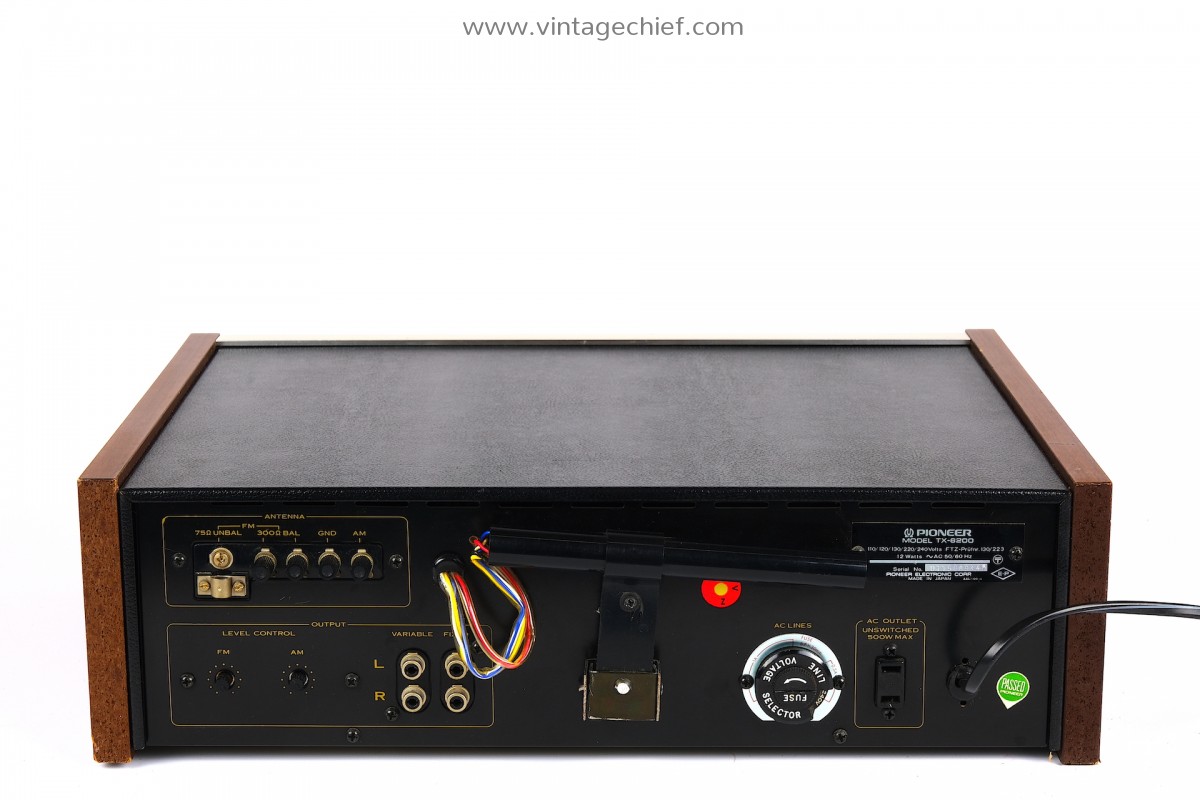 Vintage Pioneer TX-6200 FM AM Tuner | Wooden Side Panels | Radio