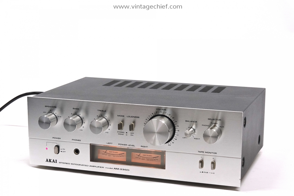 Vintage Akai AM 2350 Amplifier Serviced VU Meters Silver Phono