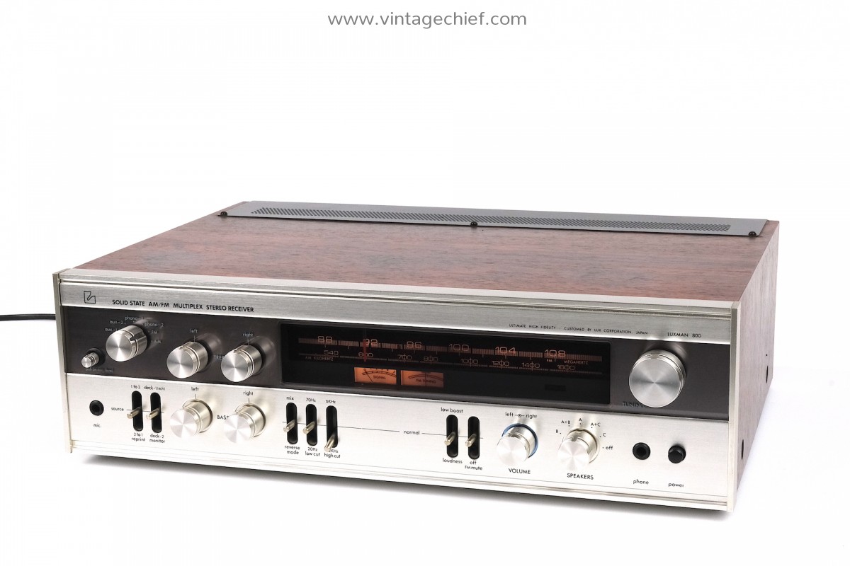 Luxman R-800E II Receiver, Wooden Case, 2 Phono Inputs, Vintage, Audio