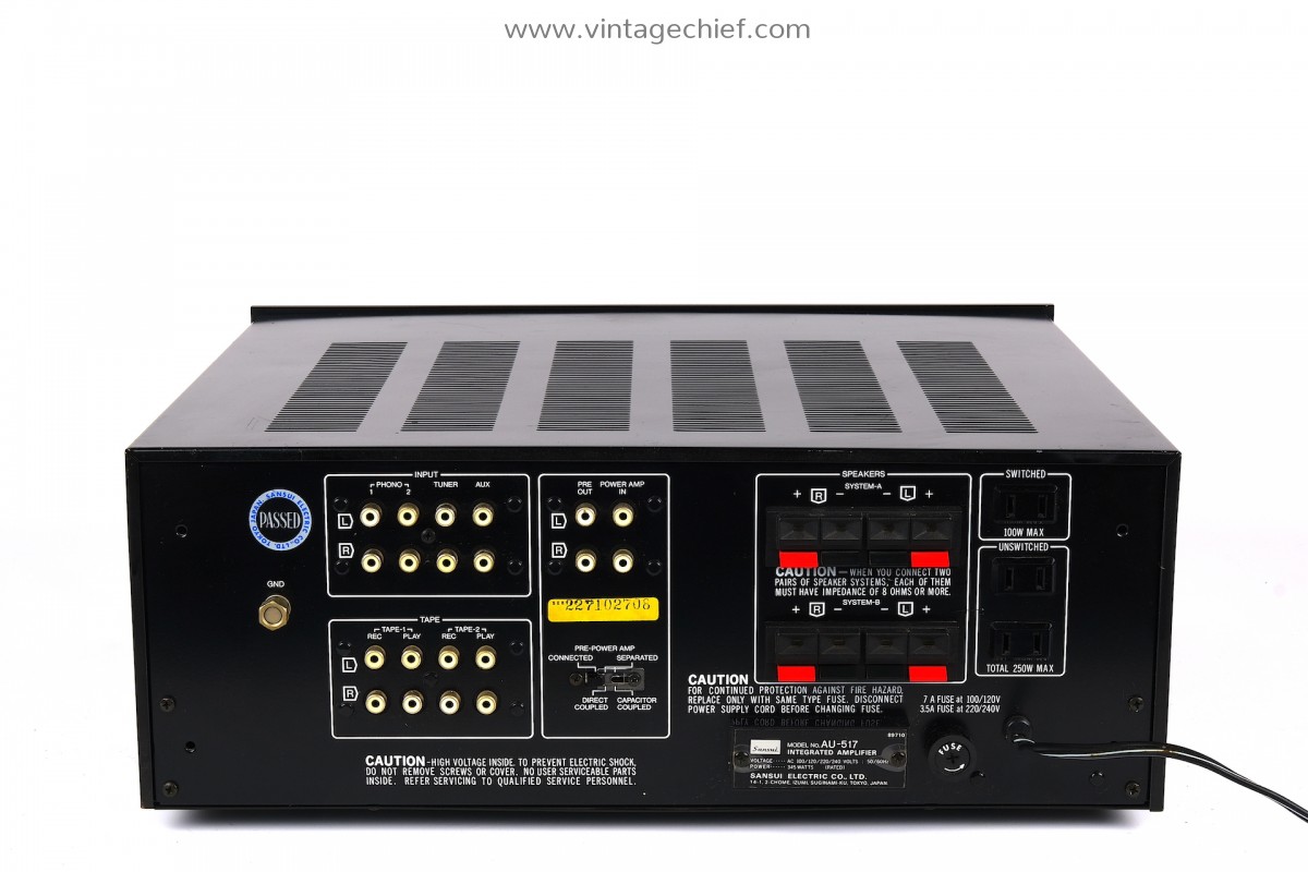 High End Sansui AU517 Dual Mono Stereo Amplifier Vintage Audio