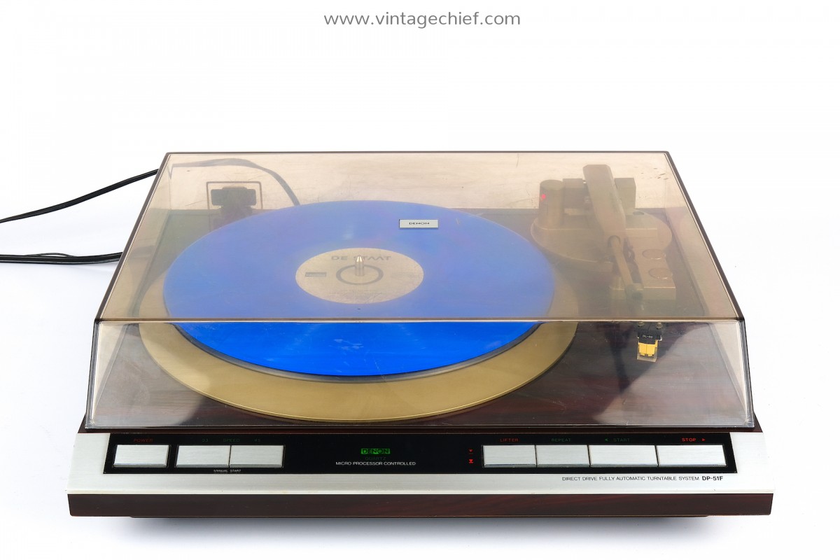 High End Denon DP51F Direct Drive Turntable + Denon DL60 + Dust Cover