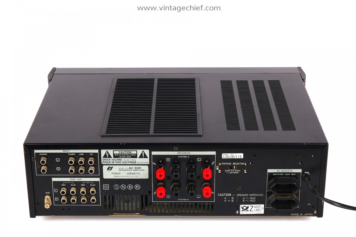Sansui AU-X501 Amplifier | Phono MM MC | 2 x 80 Watt | High Gloss
