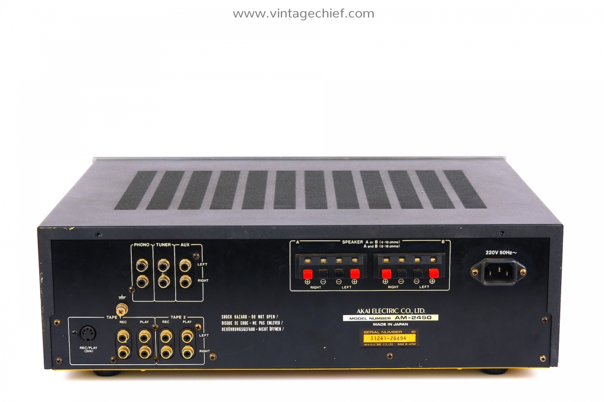 Akai AM-2450 Amplifier, VU Meters, Vintage, Silver, Phono