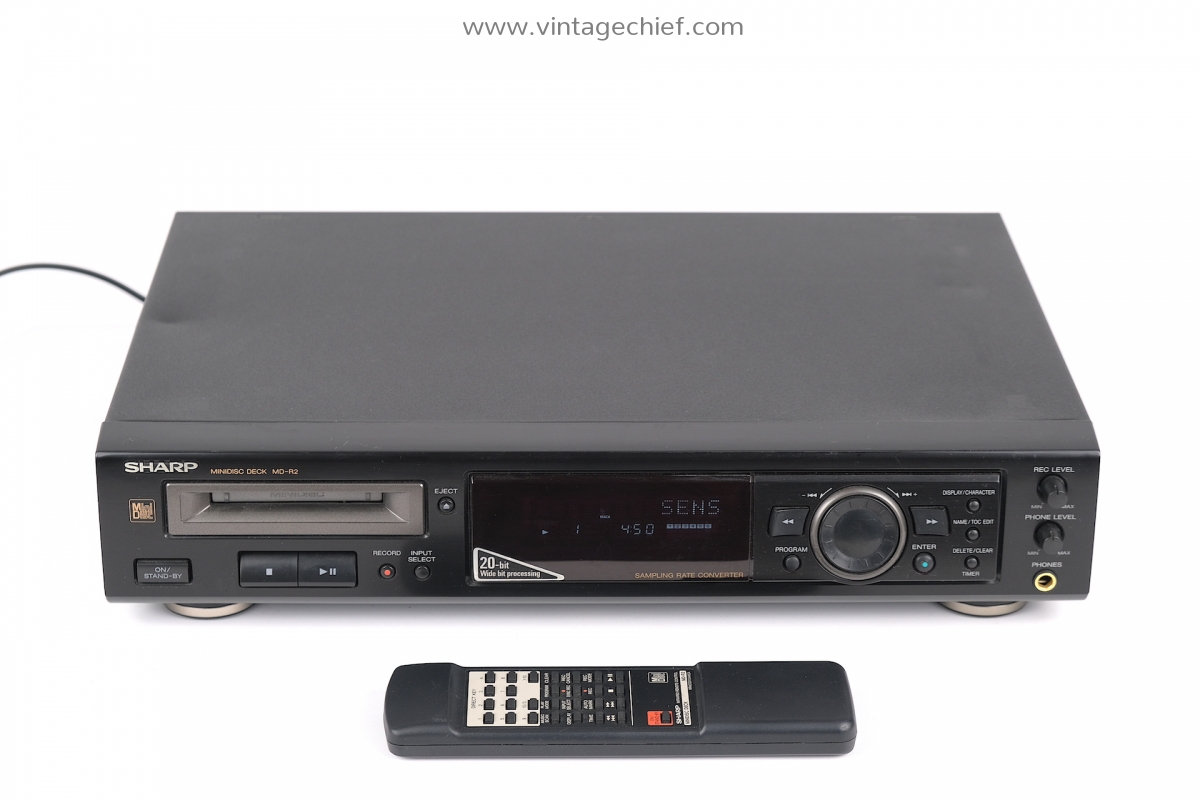 Sharp MDR2 MiniDisc Recorder + Remote Control Black Audio HiFi